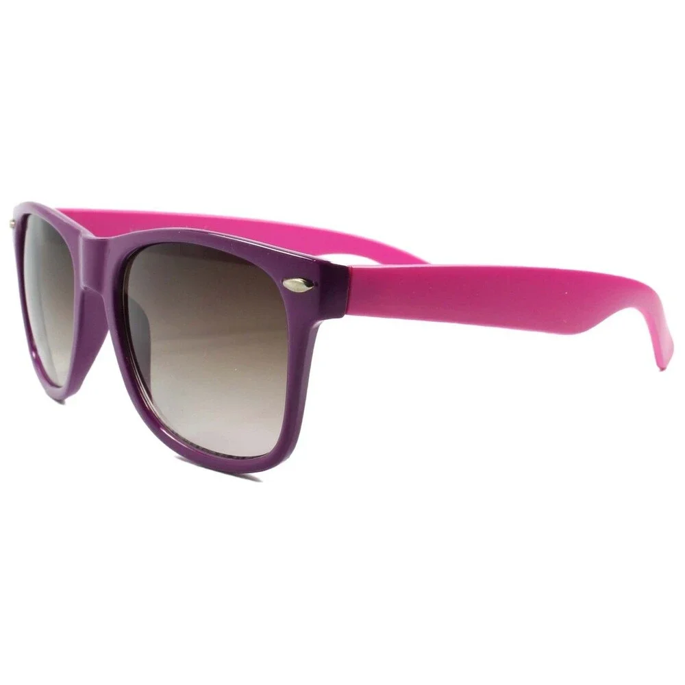 Classic Fun Party Rave Festival Pink & Purple Frame Horn Rimmed Sunglasses